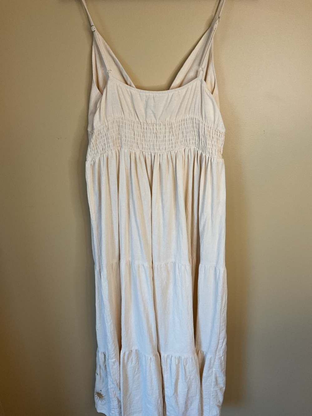 ROMWE Boho Cotton Gold Embroidered Sundress Size L - Picture 5 of 7